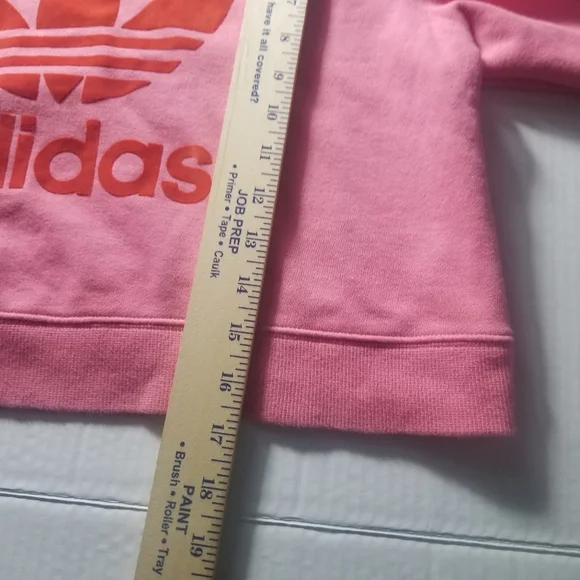 ADIDAS WOMEN'S PINK CROPPED OVERSIZED HOODIE SIZE X-SMALL - Picture 6 of 11